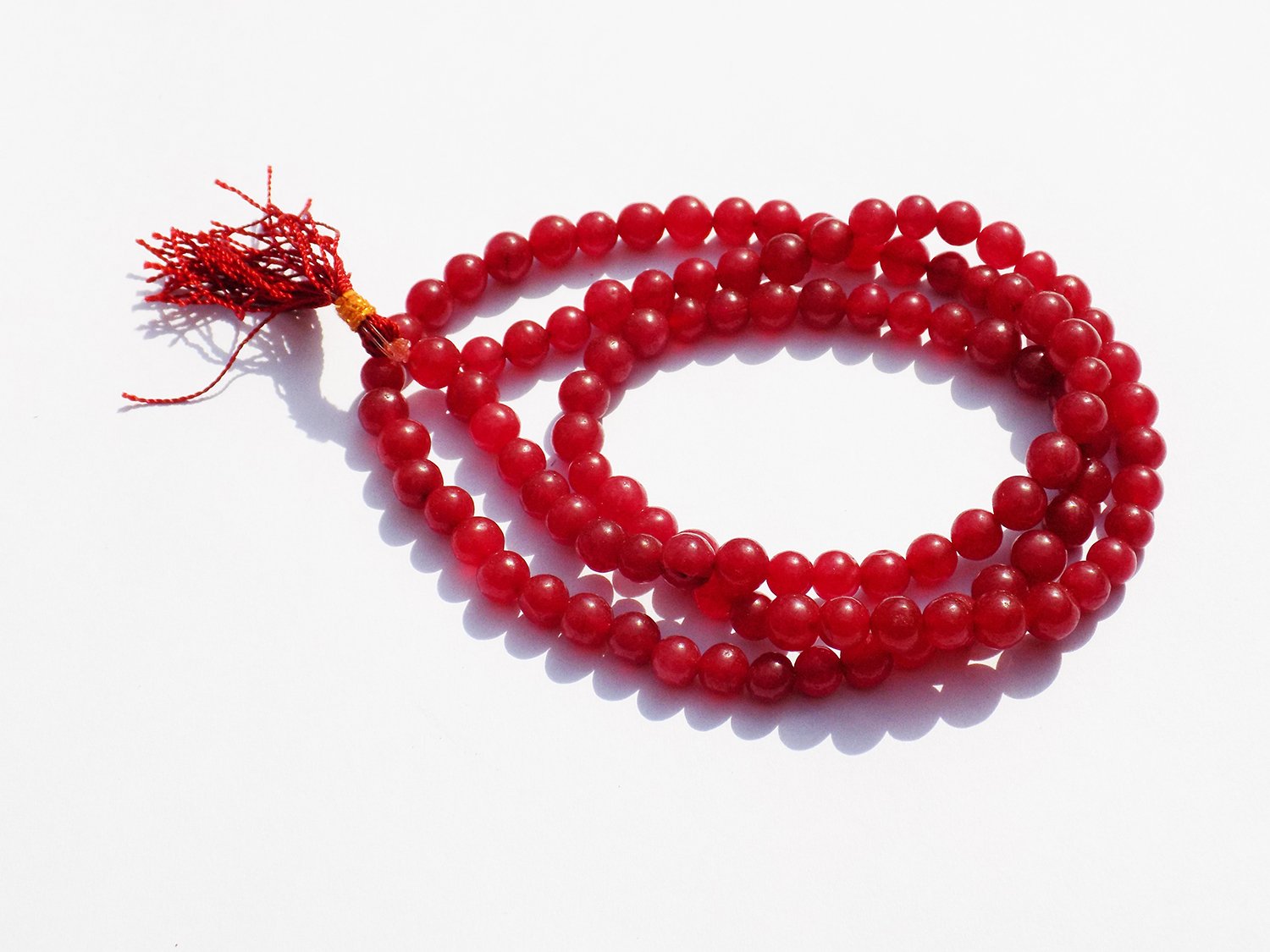Kannssky Red Hakik (Agate) Mala - Hindu Buddhist Prayer Beads