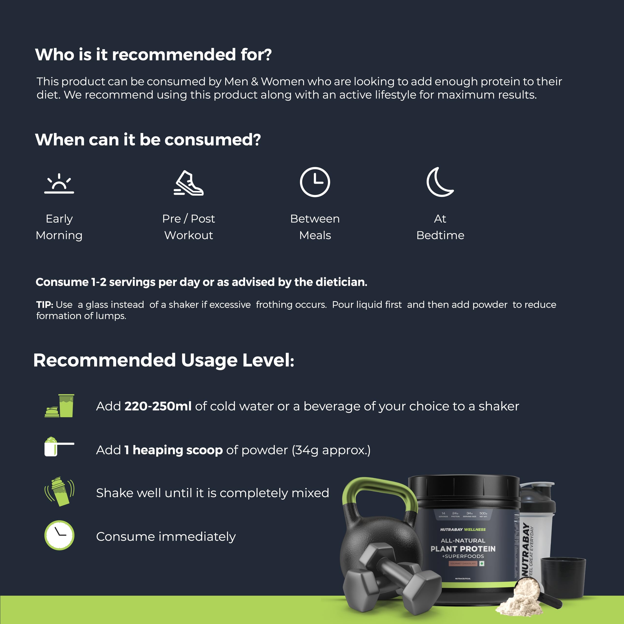Nutrabay Wellness All Natural Plant Protein +Superfoods Powder - Gourmet Chocolate