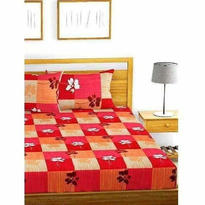 Cotton Double Bedsheet with 2 Pillow Covers