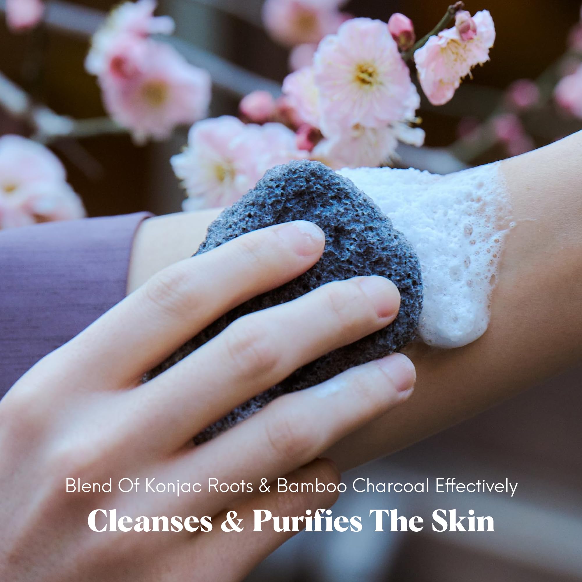 ILEM JAPAN Natural Konjac Sponge Body (Charcoal)
