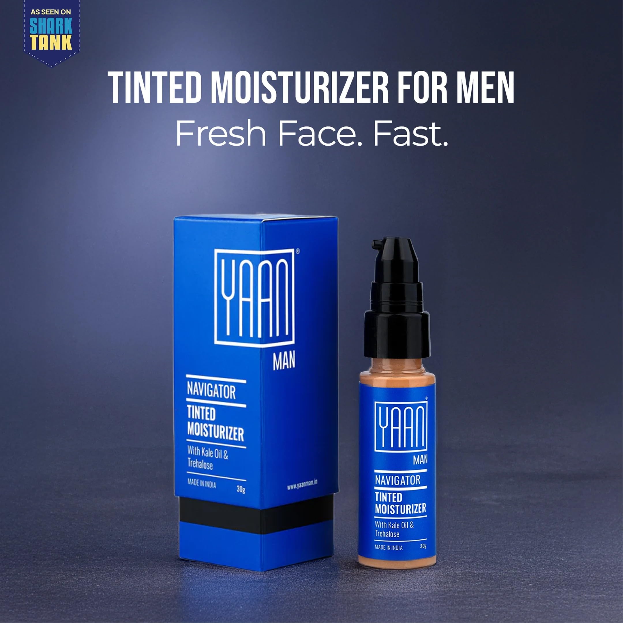 Yaan Man Tinted Navigator Moisturizer for Men With Kale Oil & Trehalose