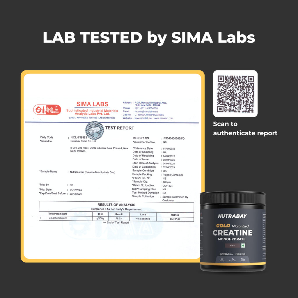 Nutrabay Gold Micronised Creatine Monohydrate Powder - Cola