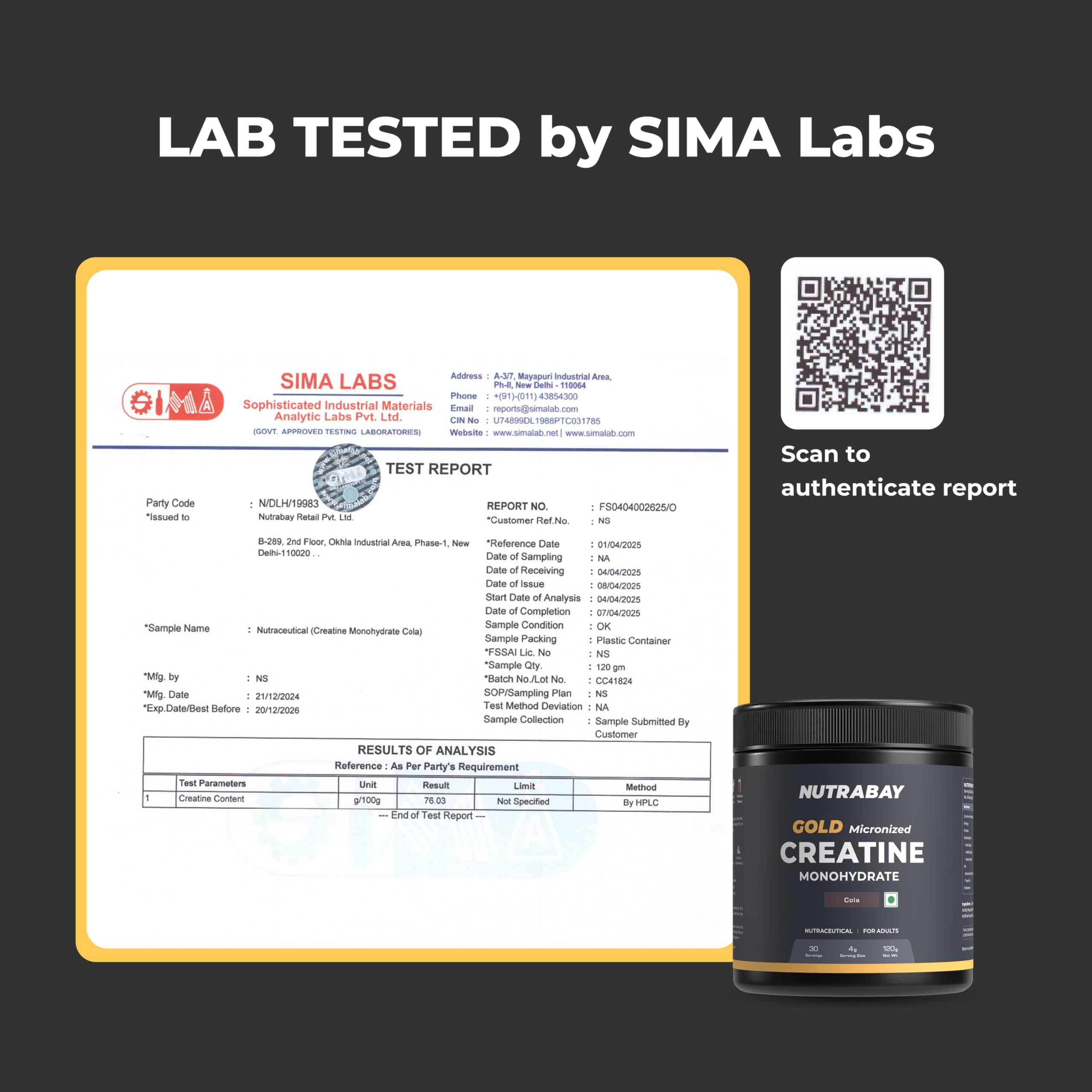 Nutrabay Gold Micronised Creatine Monohydrate Powder - Cola