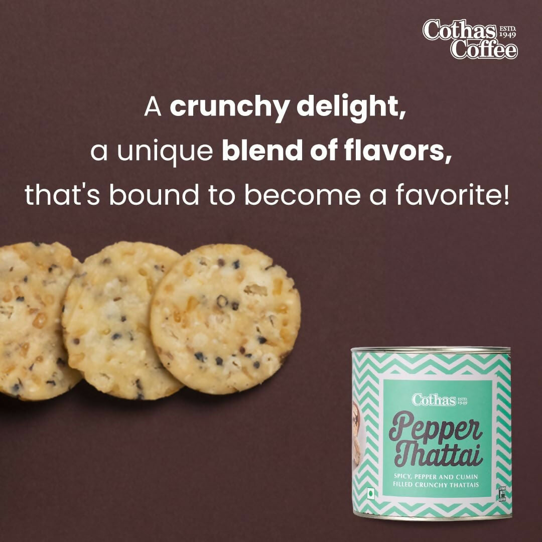 Cothas Pepper Thattai | Crispy Rice Flour Snack with Green Gram & Cumin