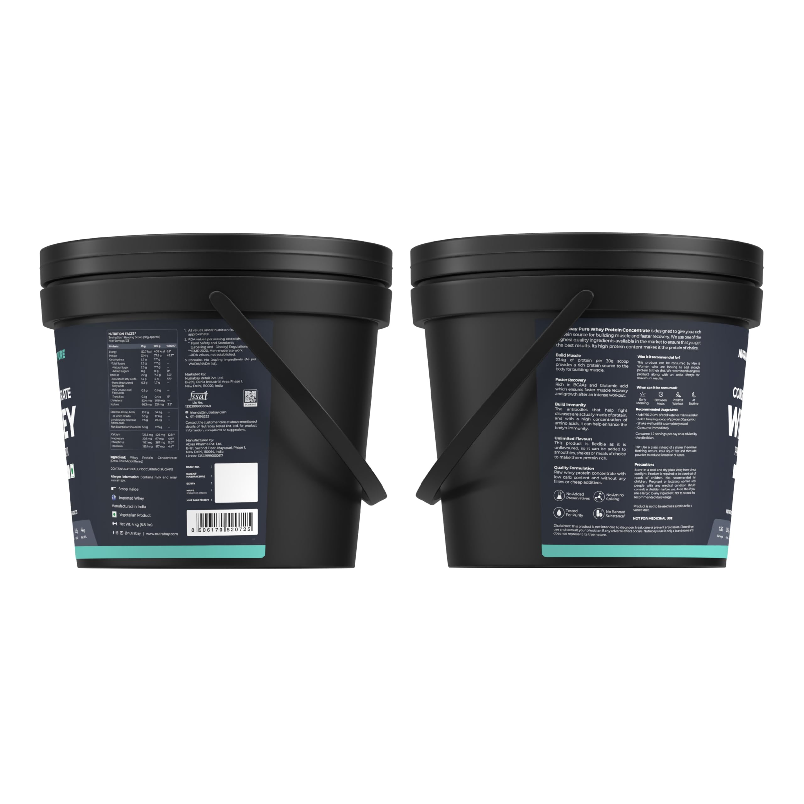 Nutrabay Concentrate Whey Protein Powder – Unflavoured