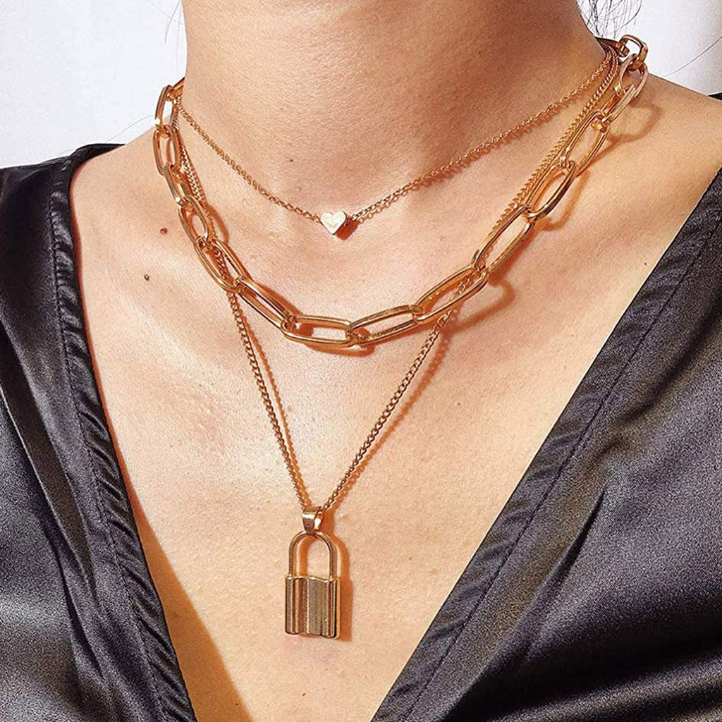Gold-Toned Alloy Set Of 2 Multi Layer Designer Necklace - The Pari
