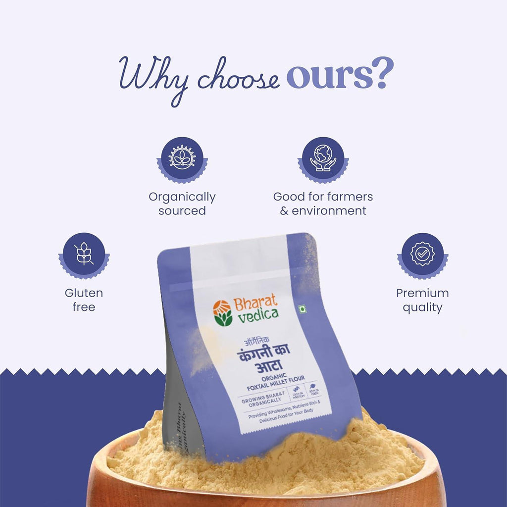 Bharat Vedica Organic Foxtail Millet Flour - Organic kangani ka Atta - Distacart