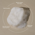 ILEM JAPAN Natural Konjac Body Sponge - Soft White Sponge for All Skin, Exfoliating, Gentle Japanese Skincare Tool for Bath & Shower | For Men & Women | Help Reduction of Fine lines & Wrinkles