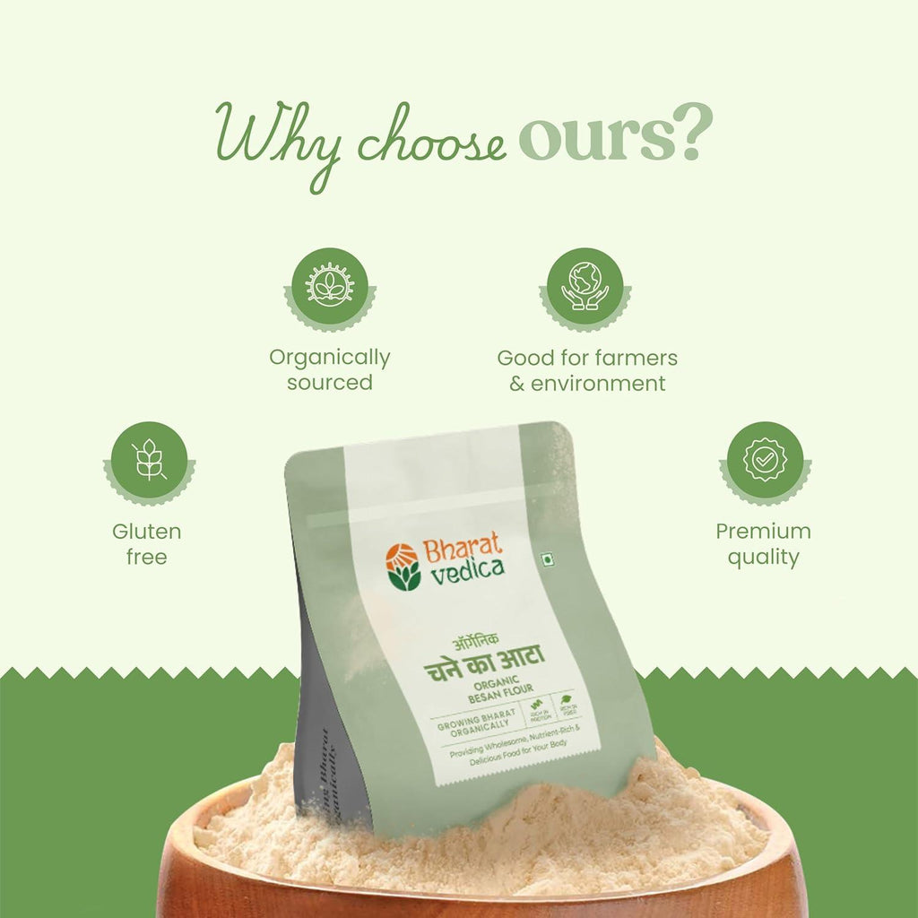 Bharat Vedica Organic Besan Flour - Organic Besan ka Atta - Distacart