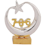 Estele Gold-Polished Spiritual 786 Chand Taara Idol for Home Decorative/ Car Dashboard - Distacart