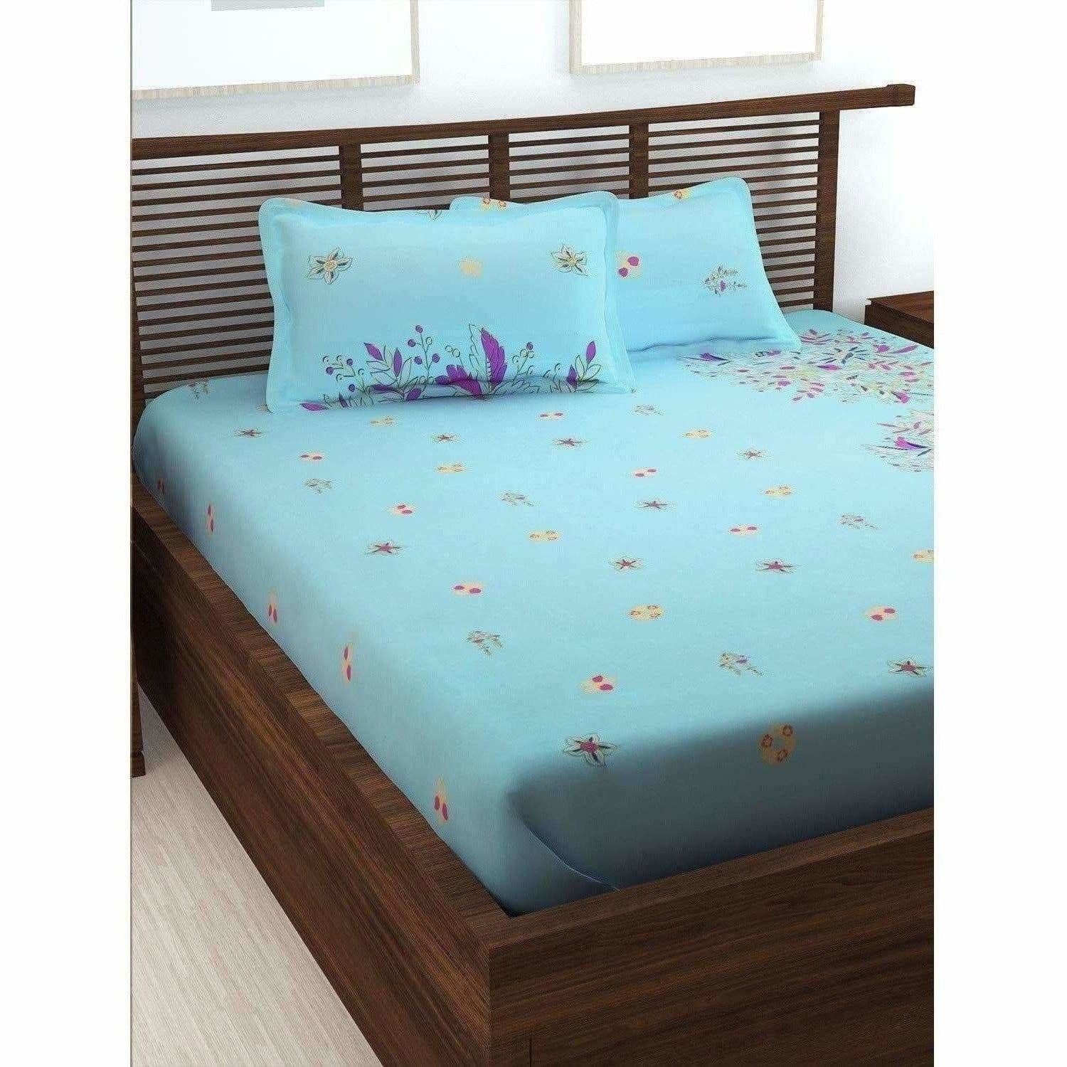 Buy Cotton Double Bedsheet with Pillow Covers