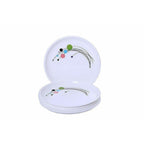 Round Plastic Half Plate Set, Set of 6, White