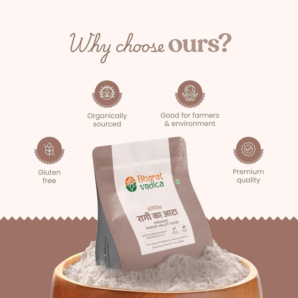 Bharat Vedica Organic Finger Millet Flour - Organic Ragi ka atta - Distacart