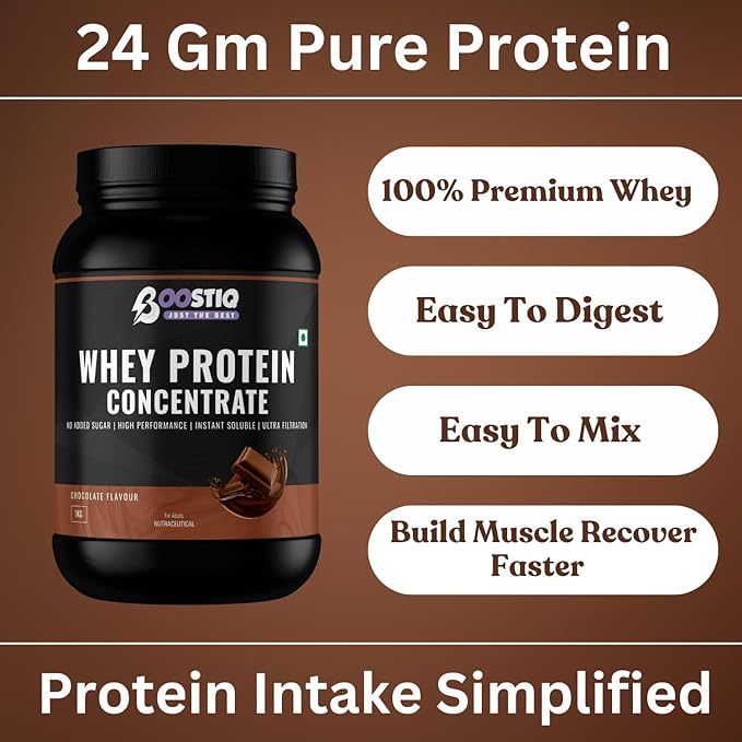 BOOSTIQ Whey Protein Concentrate Powder - Chocolate Flavour