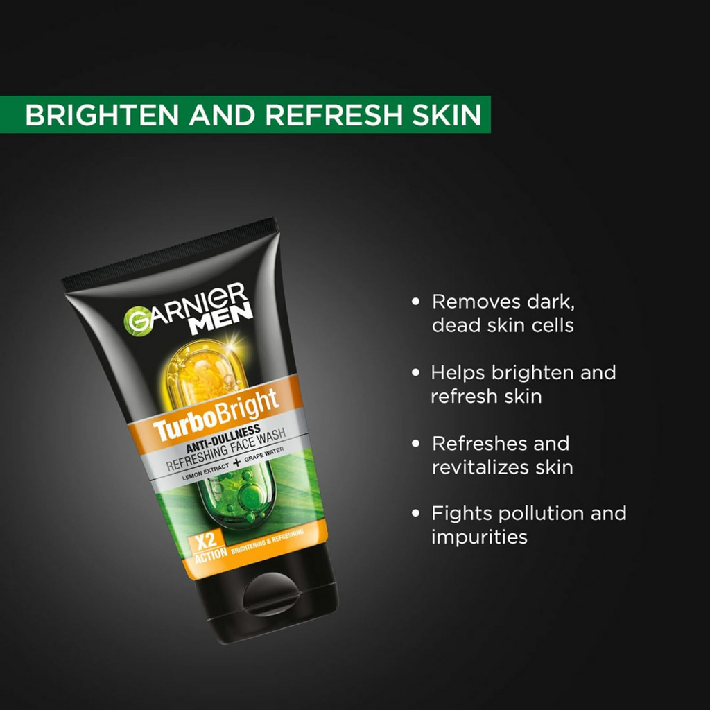 Garnier Men Turbo Bright Brightening Face Wash - Distacart