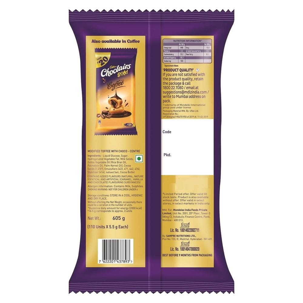 Cadbury Choclairs Gold Candies Birthday Pack