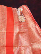 Milk White Banaras Border Pichwai Design Banarasi Semi Silk Saree By Gayathri Reddy Designer Studio