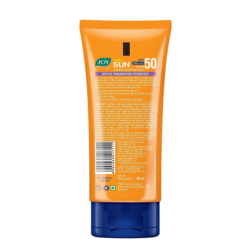 Joy Revivify Hello Sun Sunblock & Anti-tan Lotion (SPF 50 PA+++)