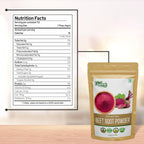 Organic Zing Beetroot Powder/Vegan/Preservative Free/Product of India - 227gm Resalable Pack (Pack of 2)