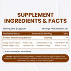 Himalayan Organics Korean Ginseng 800 mg Vegetarian Capsules - Distacart