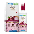 Mamaearth Onion Hair Oil bottle with onion and Redensyl for hair fall control