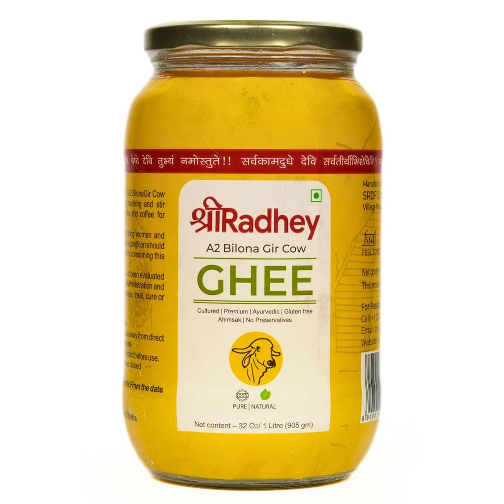 Shreeradhey A2 Bilona Gir Cow Ghee | Bilona Ghee 100% Pure | Churned From Curd | Homemade Organic Authentic Cow Ghee - Distacart