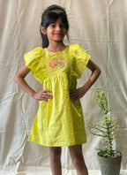 ArthLife Neon Beautiful Embroidered Dress
