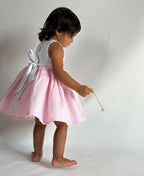 ArthLife White And Pink Unicorn Embroidered Dress