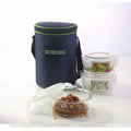 Microwavable Containers with Lunch Bag, 400ml, Set of 3