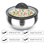 Milton Stainless Steel Casserole with Glass Lid - Set of 3