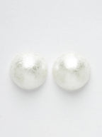 NVR Women's White Color Circular Moon Stud Earrings - Distacart