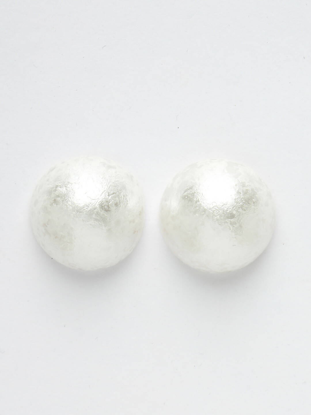NVR Women's White Color Circular Moon Stud Earrings - Distacart