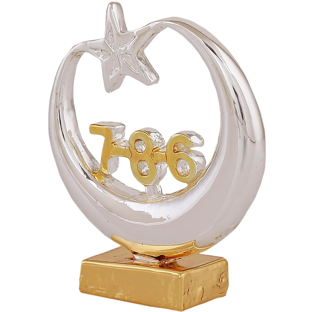Estele Gold-Polished Spiritual 786 Chand Taara Idol for Home Decorative/ Car Dashboard - Distacart