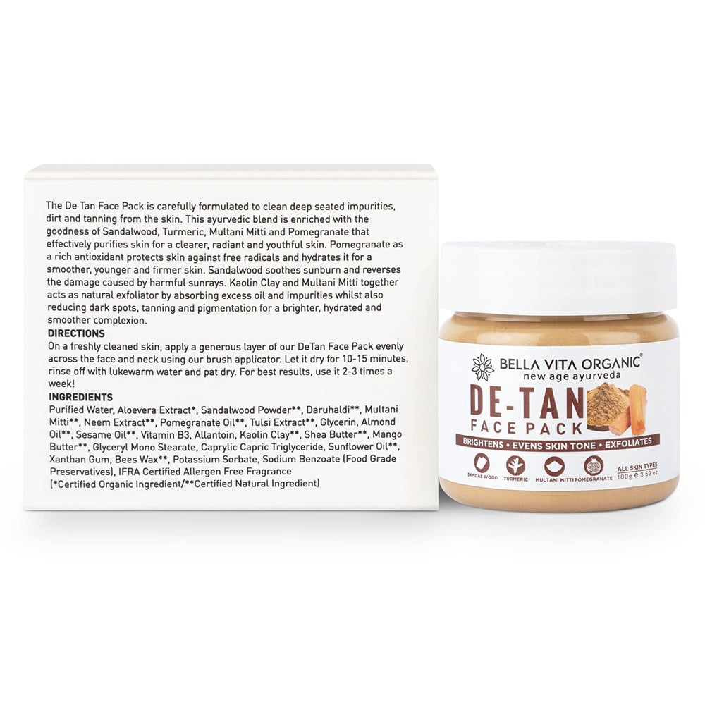 Bella Vita Organic INSTABRIGHT Face Pack for DeTan
