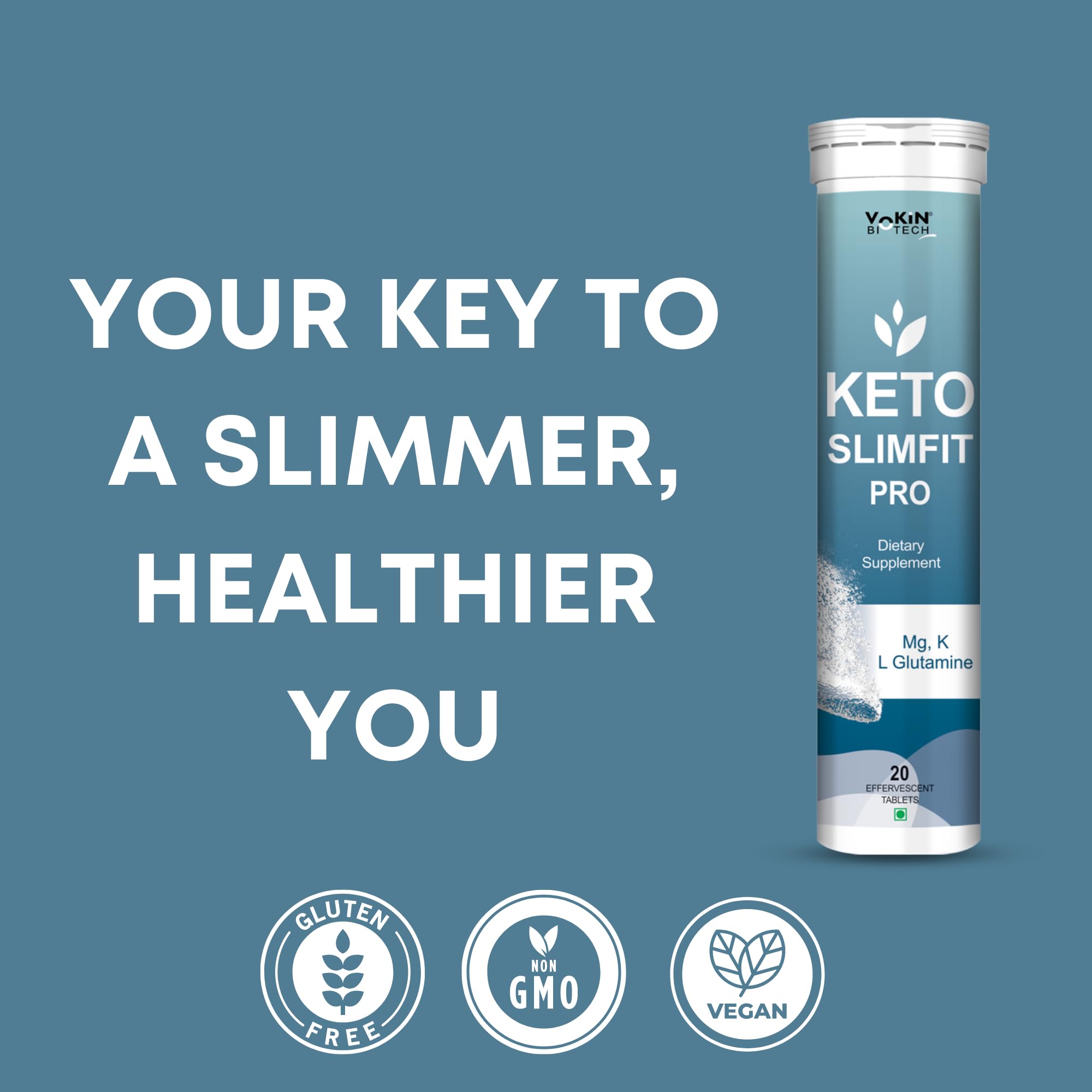 Vokin Biotech Keto Slim Tablets For Weight Loss Dietary Supplement Effervescent Water Soluble