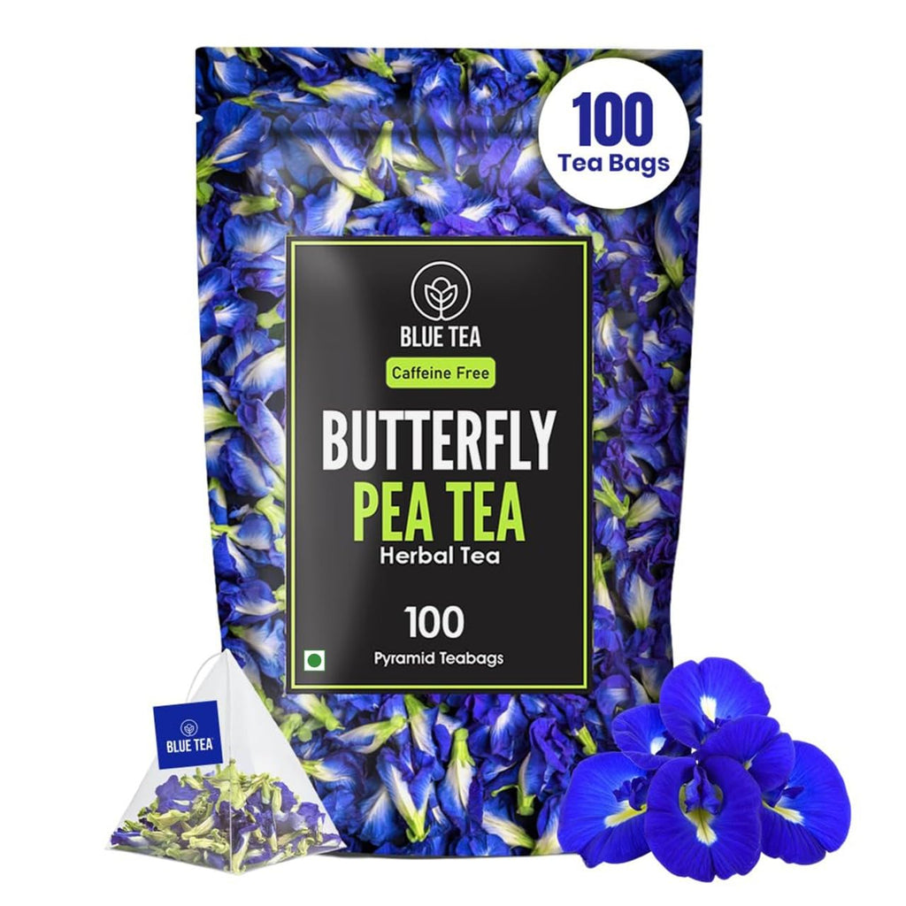 Blue Tea Butterfly Pea Herbal Tea Bags | Anti-Oxidant Rich Herbal Flower Based Caffeine Free - No Preservatives | Detox Tea Natural Premium Herbal Tea - Distacart