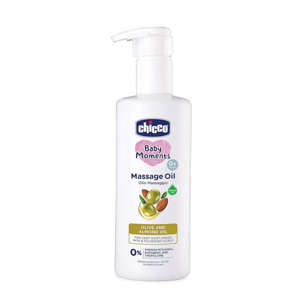 Chicco Baby Moments Massage Oil For Moisturised Skin, Nourished Hair & Scalp