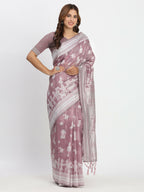 Shree Shyam Fashion Linen Cotton Sea Green Saree - Distacart