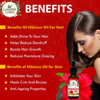 Luxura Sciences Organic Hibiscus Oil Japanese Vitamin E oil for Face, Skin, Hair Growth