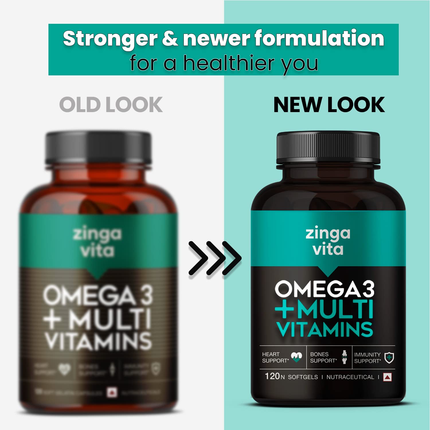 Zingavita Omega 3 + Multivitamins 1000mg Softgels for Men - Distacart