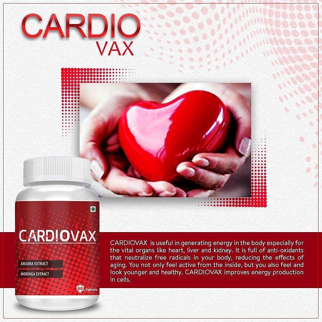 Vokin Biotech Natural Cardiovax with Arjuna Extract & Moringa Extract (60 Tablets) With Cold Pressed Flaxseed Oil | Omega 3 6 9