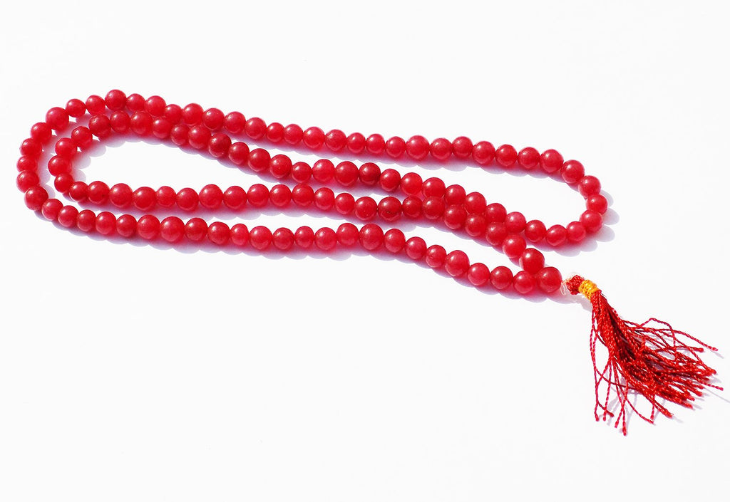 Kannssky Red Hakik (Agate) Mala - Hindu Buddhist Prayer Beads