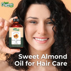 Organic Zing Sweet Almond (Prunus Amygdalus) Oil | Pure & Natural Essential Oil for Skincare, Hair Care, Massage