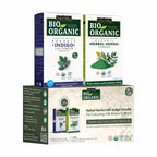 Indus Valley Bio Organic 100% Pure Indigo Powder & Herbal Henna Powder Hair Color Combo Kit for Natural Hair Dyeing - Black Indigo - 100 gm Each Without Preservatives