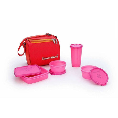 Plastic Lunch Box Set with Bag Set, 5-Pieces