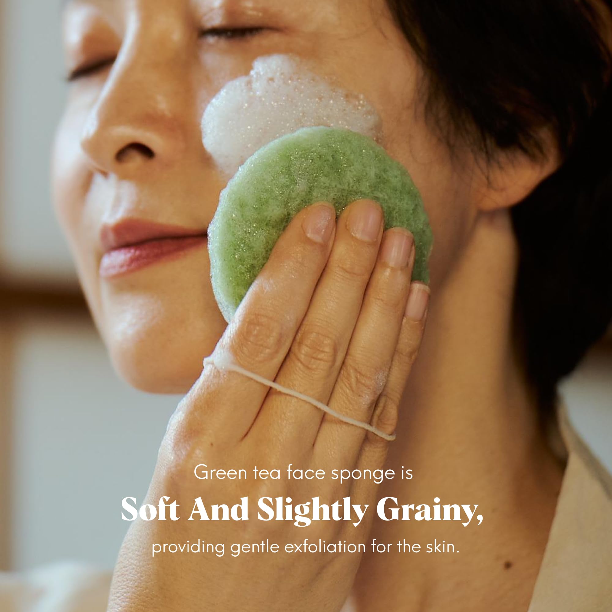 ILEM JAPAN Natural Konjac Sponge Face (Green Tea)