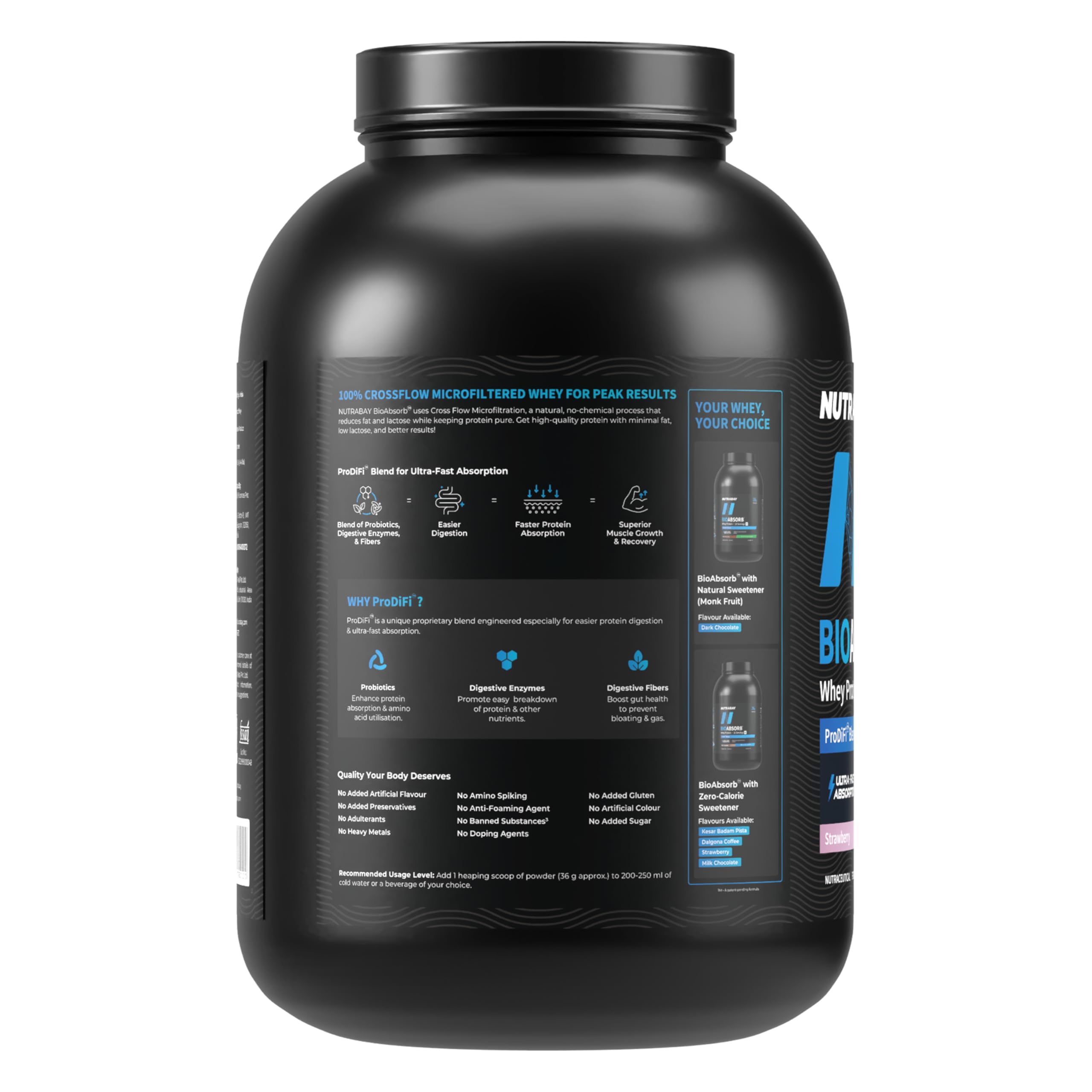 Nutrabay BioAbsorb Whey ProDiFi for Ultra-Fast Absorption - Strawberry Flavour
