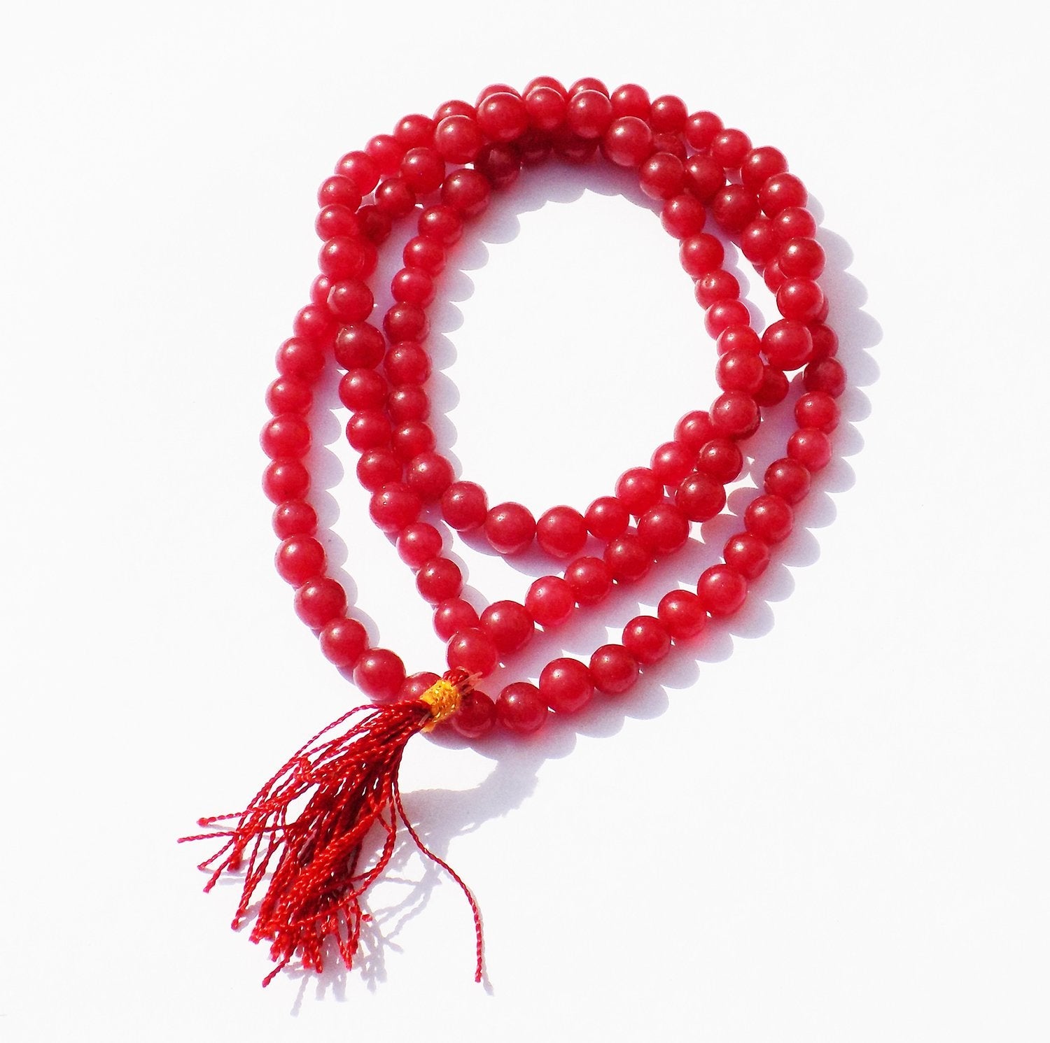 Kannssky Red Hakik (Agate) Mala - Hindu Buddhist Prayer Beads