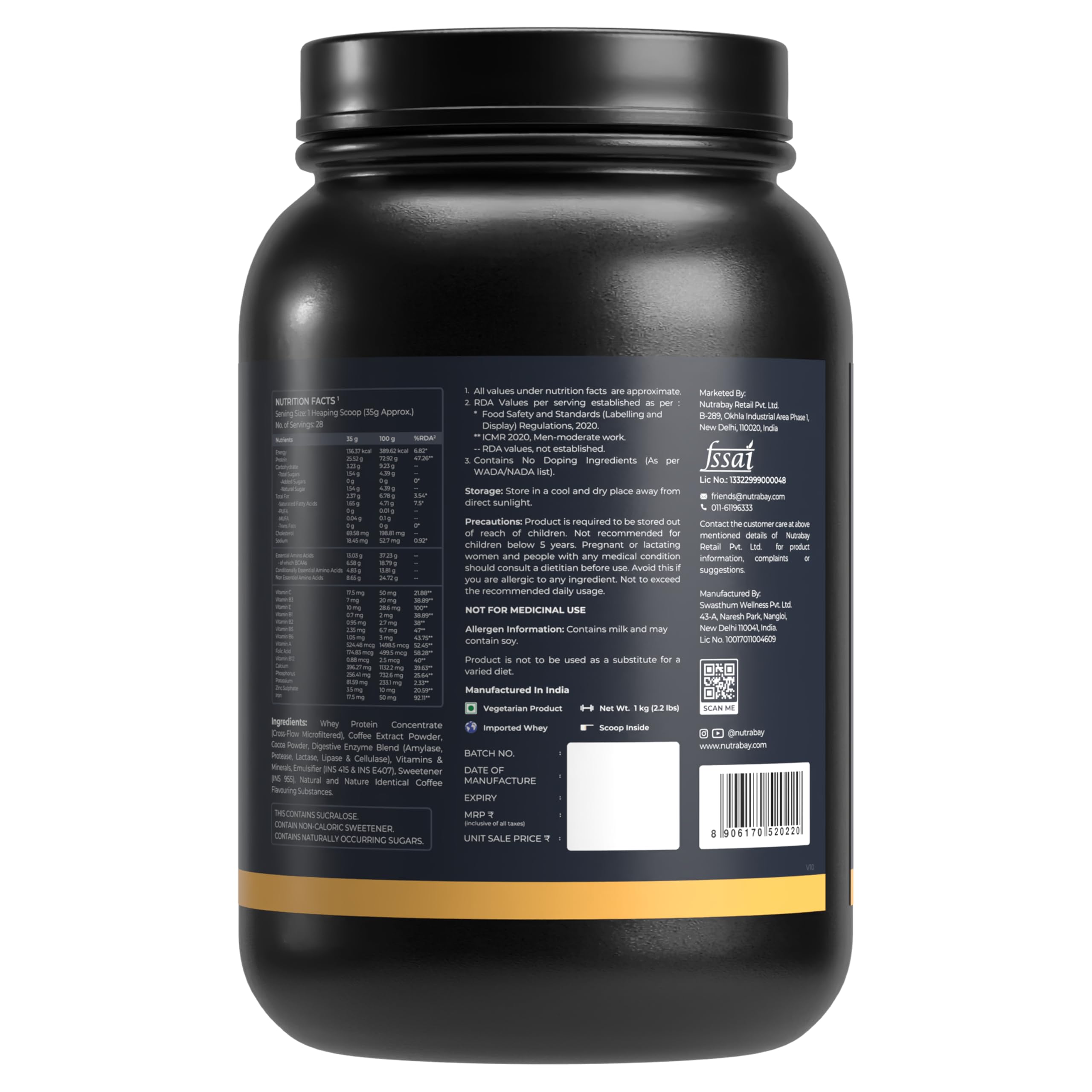 Nutrabay Gold Whey Protein Concentrate - Cold Coffee