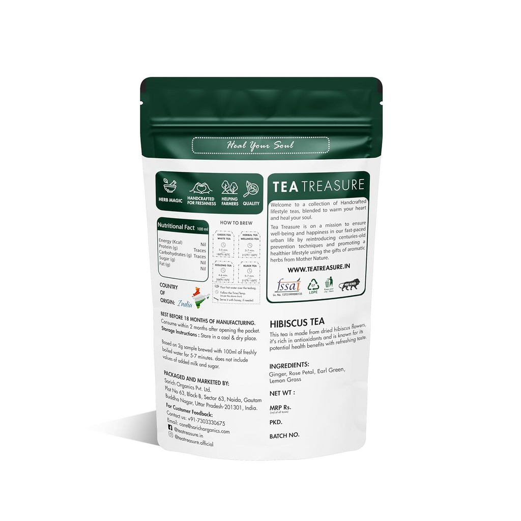 Tea Treasure Hibiscus Green Tea Powder - Distacart
